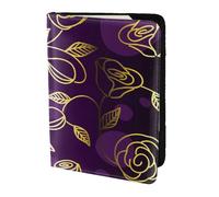 YUNWEIKEJI Rosa Dorada-Púrpura, Funda para Pasaporte Cartera de Viaje de Cuero PU Funda para Pasaporte Fundas para Pasaporte 5,5 Pulgadas
