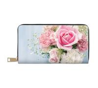 YUNWEIKEJI Rosas Flores Rosadas, Carteras Cartera de Gran Capacidad para Hombres y Mujeres Carteras Tarjeta de crédito Cartera de Cuero de Microfibra