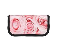 YUNWEIKEJI Rosas Frescas Rosadas Impresas, Estuche para lápices, Estuche para lápices de Lona Bolsa para cosméticos de Gran Capacidad