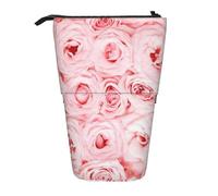 YUNWEIKEJI Rosas Frescas Rosadas Impresas, Estuche telescópico para lápices, Soporte para lápices con Cremallera, Bolsa de Maquillaje, Bolsa para lápices