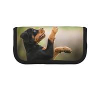 YUNWEIKEJI Rottweiler Bosque Mascotas Cachorro Perros Bokeh, Estuche para lápices, Estuche para lápices de Lona Bolsa para cosméticos de Gran Capacidad