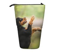 YUNWEIKEJI Rottweiler Bosque Mascotas Cachorro Perros Bokeh, Estuche telescópico para lápices, Soporte para lápices con Cremallera, Bolsa de Maquillaje, Bolsa para lápices