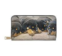 YUNWEIKEJI Rottweiler Dormir Perros Mascotas Cachorros Pequeños, Carteras Cartera de Gran Capacidad para Hombres y Mujeres Carteras Tarjeta de crédito Cartera de Cuero de Microfibra