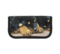 YUNWEIKEJI Rottweiler Dormir Perros Mascotas Cachorros Pequeños, Estuche para lápices, Estuche para lápices de Lona Bolsa para cosméticos de Gran Capacidad
