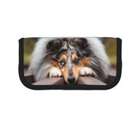 YUNWEIKEJI Rough Collie Bokeh Ferrocarril Perros Mascotas Áspero, Estuche para lápices, Estuche para lápices de Lona Bolsa para cosméticos de Gran Capacidad