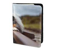 YUNWEIKEJI Rough Collie Bokeh Ferrocarril Perros Mascotas Áspero, Funda para Pasaporte Cartera de Viaje de Cuero PU Funda para Pasaporte Fundas para Pasaporte 5,5 Pulgadas