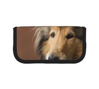 YUNWEIKEJI Rough Collie Lassie Perros Perros Grandes Y Esponjosos Mascotas, Estuche para lápices, Estuche para lápices de Lona Bolsa para cosméticos de Gran Capacidad