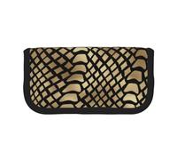 YUNWEIKEJI Safari Africano Negro Oro Pitón Piel Animal Sepia, Estuche para lápices, Estuche para lápices de Lona Bolsa para cosméticos de Gran Capacidad