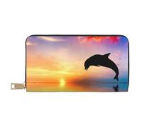 YUNWEIKEJI Salto de Delfines, Carteras Cartera de Gran Capacidad para Hombres y Mujeres Carteras Tarjeta de crédito Cartera de Cuero de Microfibra