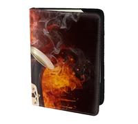 YUNWEIKEJI Saxofón en Llamas y Hielo, Funda para Pasaporte Cartera de Viaje de Cuero PU Funda para Pasaporte Fundas para Pasaporte 5,5 Pulgadas