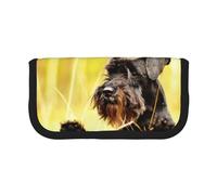 YUNWEIKEJI Schnauzer Miniatura Mascotas del Bosque Perros Negros, Estuche para lápices, Estuche para lápices de Lona Bolsa para cosméticos de Gran Capacidad