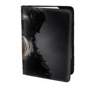 YUNWEIKEJI Schnauzer Retrato Gris Oscuro, Funda para Pasaporte Cartera de Viaje de Cuero PU Funda para Pasaporte Fundas para Pasaporte 5,5 Pulgadas