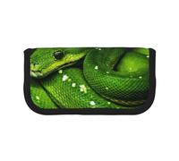 YUNWEIKEJI Serpiente Reptil Verde, Estuche para lápices, Estuche para lápices de Lona Bolsa para cosméticos de Gran Capacidad