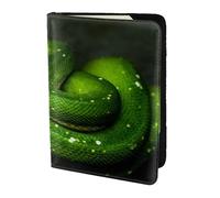 YUNWEIKEJI Serpiente Reptil Verde, Funda para Pasaporte Cartera de Viaje de Cuero PU Funda para Pasaporte Fundas para Pasaporte 5,5 Pulgadas