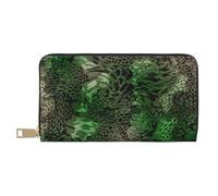 YUNWEIKEJI Serpiente Verde Estampada, Carteras Cartera de Gran Capacidad para Hombres y Mujeres Carteras Tarjeta de crédito Cartera de Cuero de Microfibra