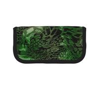 YUNWEIKEJI Serpiente Verde Estampada, Estuche para lápices, Estuche para lápices de Lona Bolsa para cosméticos de Gran Capacidad