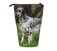 YUNWEIKEJI Setter Inglés Césped Mascotas Perros Setter Inglés, Estuche telescópico para lápices, Soporte para lápices con Cremallera, Bolsa de Maquillaje, Bolsa para lápices