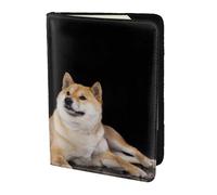 YUNWEIKEJI Shiba Inu Akita Inu, Funda para Pasaporte Cartera de Viaje de Cuero PU Funda para Pasaporte Fundas para Pasaporte 5,5 Pulgadas