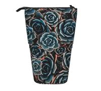 YUNWEIKEJI Suculentas Frescas Impresas, Estuche telescópico para lápices, Soporte para lápices con Cremallera, Bolsa de Maquillaje, Bolsa para lápices