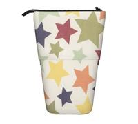 YUNWEIKEJI Superficie Colorida Estrella, Estuche telescópico para lápices, Soporte para lápices con Cremallera, Bolsa de Maquillaje, Bolsa para lápices