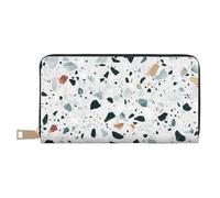 YUNWEIKEJI Terrazo Mármol Pastel, Carteras Cartera de Gran Capacidad para Hombres y Mujeres Carteras Tarjeta de crédito Cartera de Cuero de Microfibra