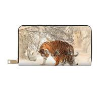 YUNWEIKEJI Tigre Bebé Familia De Tigres Joven, Carteras Cartera de Gran Capacidad para Hombres y Mujeres Carteras Tarjeta de crédito Cartera de Cuero de Microfibra