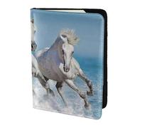 YUNWEIKEJI Tres Caballos Blancos, Funda para Pasaporte Cartera de Viaje de Cuero PU Funda para Pasaporte Fundas para Pasaporte 5,5 Pulgadas