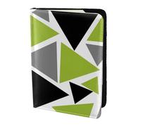 YUNWEIKEJI Triángulos Aleatorios Verde Lima Gris Negro sobre Blanco, Funda para Pasaporte Cartera de Viaje de Cuero PU Funda para Pasaporte Fundas para Pasaporte 5,5 Pulgadas