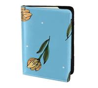 YUNWEIKEJI Tulipanes Amarillos Dibujados a Mano, Funda para Pasaporte Cartera de Viaje de Cuero PU Funda para Pasaporte Fundas para Pasaporte 5,5 Pulgadas