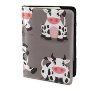 YUNWEIKEJI Vaca Linda de la Historieta Impresa, Funda para Pasaporte Cartera de Viaje de Cuero PU Funda para Pasaporte Fundas para Pasaporte 5,5 Pulgadas