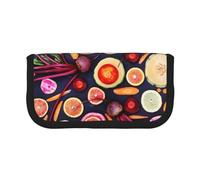 YUNWEIKEJI Vegano Frutas Vivas Verduras Imprimir, Estuche para lápices, Estuche para lápices de Lona Bolsa para cosméticos de Gran Capacidad