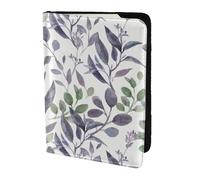 YUNWEIKEJI Verde Salvia Púrpura Hojas Verdes, Funda para Pasaporte Cartera de Viaje de Cuero PU Funda para Pasaporte Fundas para Pasaporte 5,5 Pulgadas