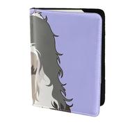 YUNWEIKEJI Viejo Perro Pastor inglés, Funda para Pasaporte Cartera de Viaje de Cuero PU Funda para Pasaporte Fundas para Pasaporte 5,5 Pulgadas