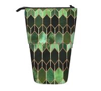 YUNWEIKEJI Vitral Verde Bosque, Estuche telescópico para lápices, Soporte para lápices con Cremallera, Bolsa de Maquillaje, Bolsa para lápices