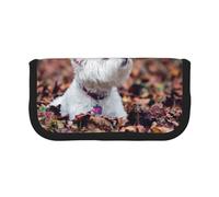 YUNWEIKEJI Westie Bokeh West Highland White Terrier Perros, Estuche para lápices, Estuche para lápices de Lona Bolsa para cosméticos de Gran Capacidad