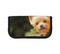 YUNWEIKEJI Yorkshire Terrier Bokeh Lindo Perros Pared Yorkie, Estuche para lápices, Estuche para lápices de Lona Bolsa para cosméticos de Gran Capacidad