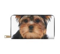 YUNWEIKEJI Yorkshire Terrier se Encuentra en Blanco, Carteras Cartera de Gran Capacidad para Hombres y Mujeres Carteras Tarjeta de crédito Cartera de Cuero de Microfibra