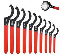 YUNXCNA C Llave de Gancho para Llave Inglesa, Herramienta de Llave de Gancho de 10 Piezas, Juego de Llaves de Tensor de Amortiguador, Rosca en forma de C, Herramienta de Reparación de Llaves Roscadas