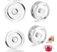 YUNXCNA Pesos de Fermentación, 4 Piezas de Piedra de Peso, Pesas para Tarros de Conserva de Pepino, Pesas de Vidrio para Fermentación Ø 7cm,Pesas de Vidrio para Fermentar Verduras en Salmuera