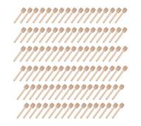 YUNYODA 100 cucharas de miel, mini cucharas de madera para miel, mermelada, miel, pequeños palitos de miel, para bodas, cumpleaños, baby showers, Navidad, fiestas, coleccionables, varilla agitadora