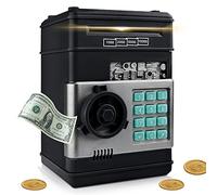 YUNYODA Caja de dinero electrónica para niños, alcancía digital con contraseña Gran caja de dinero eléctrica Banco de cajeros automáticos Máquina segura, alcancías automáticas para efectivo