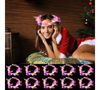 YUNYODA Diadema LED para el pelo, 10 unidades, guirnalda de flores LED, diadema luminosa, para festivales y mujeres, fiestas, decoración de bodas (plumas rosas)