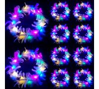 YUNYODA Diadema LED para el pelo, 10 unidades, para mujeres y niñas, guirnalda de flores LED, diadema, diadema luminosa, festival, tocado para Navidad, Año Nuevo, fiesta, decoración de bodas