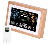 YUNYODA Estación meteorológica inalámbrica con sensor exterior, gran pantalla VA a color con temperatura y humedad interior y exterior, estación meteorológica inalámbrica digital con pronóstico del