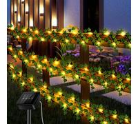 YUNYODA Guirnalda de Luces de Hiedra, 8M Artificial Hiedra luz Solar Para Exteriores Impermeable, 80-LED Luces de Cadena Artificiales Plantas Para Bodas Terraza Jardín Decoración De Pared