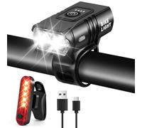 YUNYODA Juego de luces LED para bicicleta, recargables por USB, IPX6, resistentes al agua, juego de luces para bicicleta, recargable por USB, juego de luces delanteras y traseras