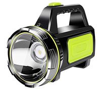 YUNYODA Linterna LED recargable súper brillante, linterna de mano LED Proyector portátil recargable por USB Baterías grandes Reflector de alta potencia Linterna de camping impermeable con luz lateral