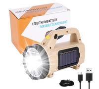 YUNYODA Linterna LED Solar, Linterna Solar Recargable con 1200 mAh Powerbank,2 Modos de iluminación, Impermeable Linterna LED para Camping, Senderismo y Emergencias