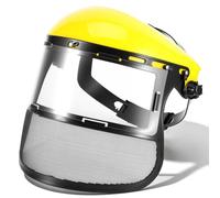 YUNYODA Visera Facial, Cortadora de Césped de Jardín Escudo Facial Casco Sombrero Protección Protección Ocular Visor de Cubierta Facial (Amarillo-Actualizada)