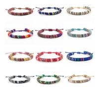 YUNYU 12 piezas de pulseras trenzadas boho - Juego de pulseras de la amistad ajustable hechas a mano para hombres y mujeres, accesorios unisex para muñeca y tobillo para el uso diario